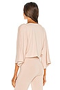 view 3 of 4 Sweater Knit Kimono Sleeve Lounge Top in Beige