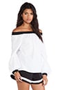 view 2 of 4 Afar Off The Shoulder Top in White & Black