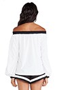 view 3 of 4 Afar Off The Shoulder Top in White & Black