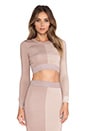 view 1 of 5 Mara Argyle Crop Top in Nude