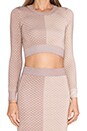view 5 of 5 Mara Argyle Crop Top in Nude