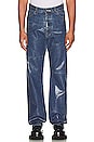view 1 of 6 Coated 5 Pocket Denim Jean in Medium Indigo