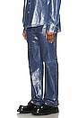 view 2 of 6 Coated 5 Pocket Denim Jean in Medium Indigo