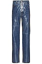 view 3 of 6 Coated 5 Pocket Denim Jean in Medium Indigo