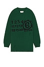 view 1 of 4 Crewneck Sweater in Green & Black