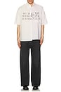 view 5 of 5 Button Down Numbers Shirt in Off White Stripes, White, & Beige