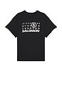 view 1 of 4 SALMON LOGO Tシャツ in Deep Black
