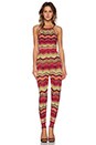 view 1 of 3 Multi Zig Zag Stripe Jumpsuit in Rouge