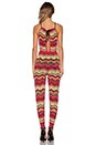 view 3 of 3 Multi Zig Zag Stripe Jumpsuit in Rouge