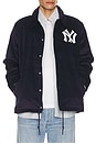 view 2 of 5 MLB Yankees Off The Busvintage Logo Corduroy Coaches Jacket in Navy