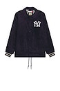 view 4 of 5 MLB Yankees Off The Busvintage Logo Corduroy Coaches Jacket in Navy