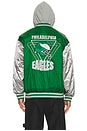 view 3 of 6 NFL Eagles Diamond Fusion Vintage Logo Button Front Jacket in Celtics Green