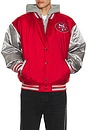 view 2 of 6 NFL 49ers Diamond Fusion Vintage Logo Button Front Jacket in Scarlet