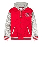 view 5 of 6 NFL 49ers Diamond Fusion Vintage Logo Button Front Jacket in Scarlet