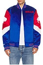 view 5 of 6 NFL Bills Throw It Back Heavyweight Satin Jacket in Royal
