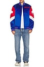 view 6 of 6 NFL Bills Throw It Back Heavyweight Satin Jacket in Royal