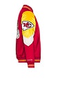 view 3 of 6 NFL Chiefs Throw It Back Heavyweight Satin Jacket in Scarlet