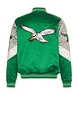 view 1 of 6 NFL Eagles Throw It Back Heavyweight Satin Jacket in Celtics Green