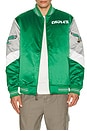 view 5 of 6 NFL Eagles Throw It Back Heavyweight Satin Jacket in Celtics Green