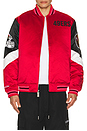 view 5 of 6 NFL 49Ers Throw It Back Heavyweight Satin Jacket in Scarlet