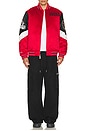 view 6 of 6 NFL 49Ers Throw It Back Heavyweight Satin Jacket in Scarlet