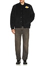 view 4 of 6 NBA Lakers Walk The Tunnel Vintage Logo Varsity Jacket in Black