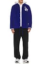 view 3 of 5 MLB Dodgers Off The Bus Vintage Logo Corduroy Coaches Jacket in Royal