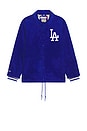 view 4 of 5 MLB Dodgers Off The Bus Vintage Logo Corduroy Coaches Jacket in Royal