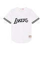 view 4 of 5 NBA Los Angeles Lakers Monochrome Mesh Shirt in White