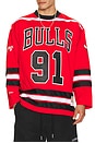 view 3 of 4 NBA Bulls Dennis Rodman Maxxed Out Jersey in Red
