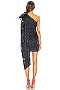 view 3 of 4 Swarovski Crystal Dot Mini Dress in Dark Blue With Black Polka Dot