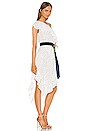 view 2 of 3 One Shoulder Dress in White With Black Polka Dot