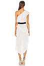 view 3 of 3 One Shoulder Dress in White With Black Polka Dot