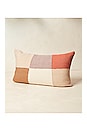 view 3 of 3 Patchwork Lumbar Pillow in Terracotta