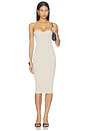 view 1 of 3 Flat Knit Strapless Midi Dress in Grey