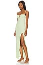 view 3 of 4 Petal Long Slip Dress in Avocado Floral Texture