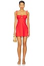 view 1 of 3 Petal Short Slip Dress in Cherry