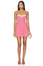 view 1 of 4 ROBE COURTE LENA in Red Micro Gingham
