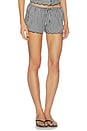 view 2 of 6 Scalloped Low Rise Drawstring Short in Black & White Gingham