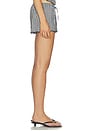 view 3 of 6 Scalloped Low Rise Drawstring Short in Black & White Gingham