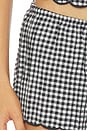 view 6 of 6 Scalloped Low Rise Drawstring Short in Black & White Gingham