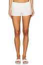 view 1 of 6 Low Rise Drawstring Short in Cream & Raspberry