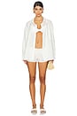 view 5 of 6 Low Rise Drawstring Short in Cream & Raspberry