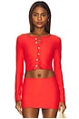 view 1 of 4 Button-Down Cardi in Cherry