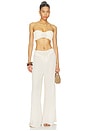 view 5 of 6 PANTALON JAMBES LARGES ET CORDON DE SERRAGE X ELSA HOSK DRAWSTRING WIDE LEG PANT in Amalia Texture