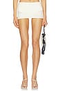 view 1 of 6 x Elsa Hosk Ruched Micro Skirt in Cream Silkie