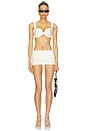 view 5 of 6 x Elsa Hosk Ruched Micro Skirt in Cream Silkie