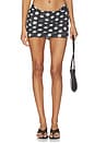 view 1 of 6 MICROFALDA RUCHED MICRO SKIRT in Polka Dot Mesh