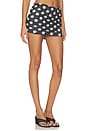 view 2 of 6 MICROFALDA RUCHED MICRO SKIRT in Polka Dot Mesh