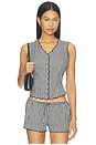 view 1 of 5 TOP CHALECO SCALLOPED in Black & White Gingham